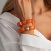 Women's Thick Beaded Bracelet, Resin Material Elastic Bracelet Stack Series Beach Wear with Accessories, Fashion Jewelry Gifts
