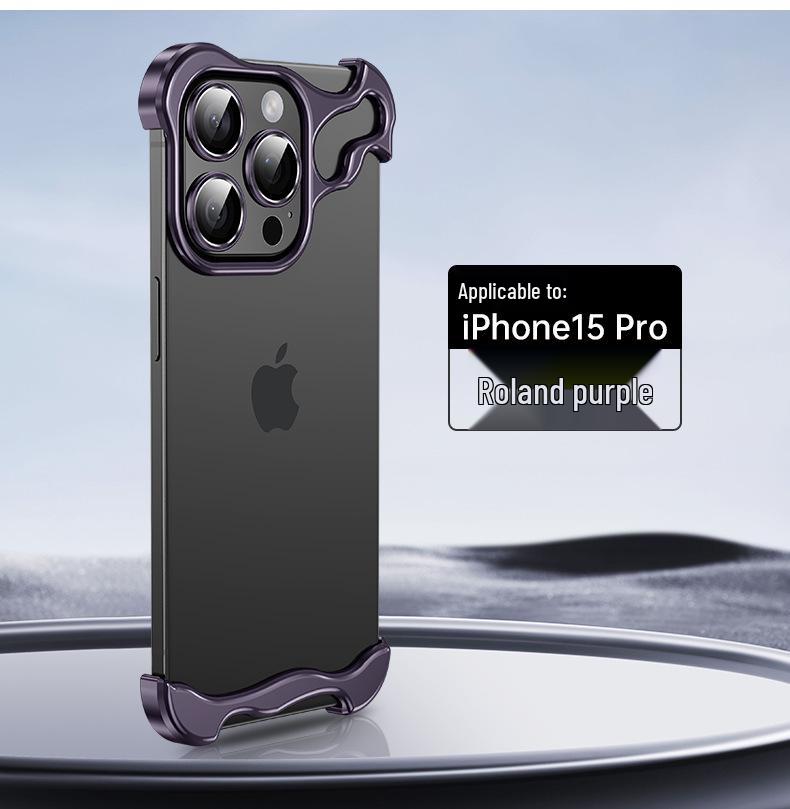 Apple 17Pro & 16Promax Anti-Vingerafdruk Valbestendige Telefoonhoes met Metalen Hoeken en Unieke Vorm.