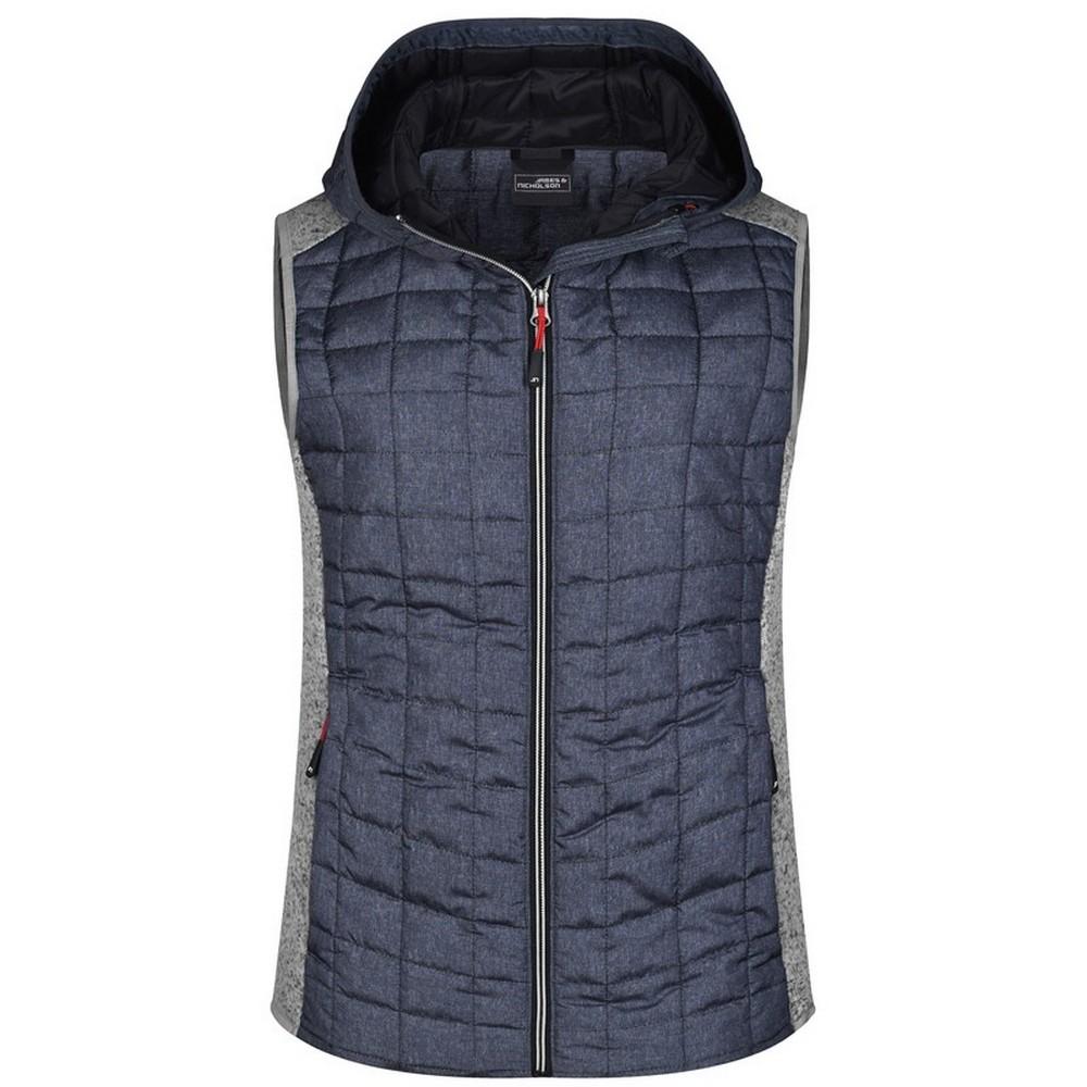 James and Nicholson Damen Melange Strick Ärmellose Hybridjacke