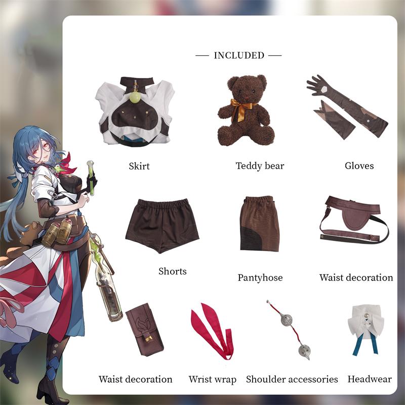 Honkai Rail Star Natasha Cosplay Costume Party Accessories Kilt Teddy Gift Bear