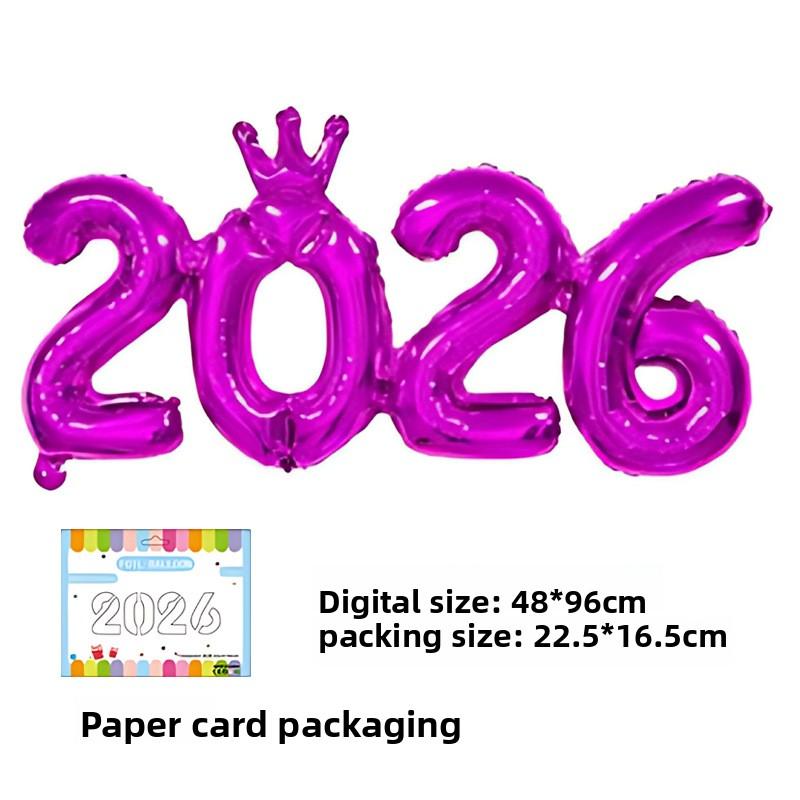 Baloane folie 2026 în formă de coroană aurie strălucitoare pentru petrecerea de Revelion