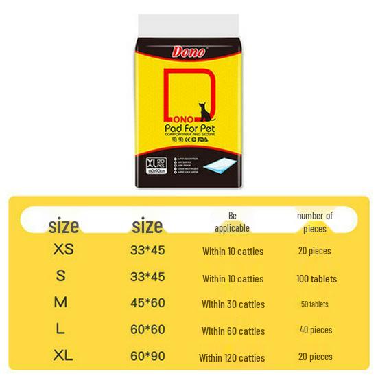 Thickened Deodorant Dog Urine Pads - 100 Disposable Pet Pads