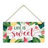 Summer Themed Gifts Wooden Hanging Sign, Beach Theme Welcome Sign Front Door Decor with Coastal Home Decorations Rope, Colorful Hanger for Seasonal