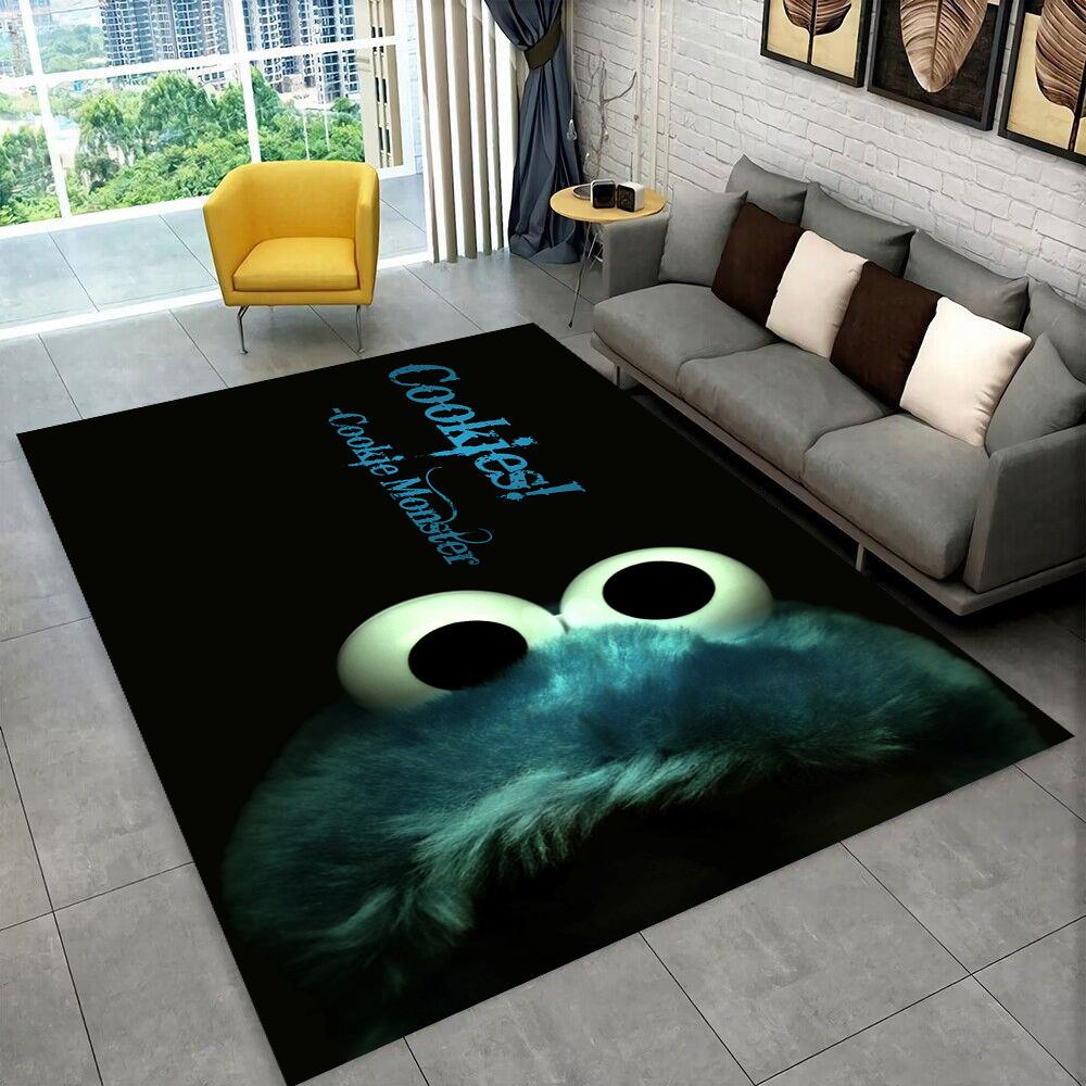 S-Sesame Street TV Cute Cartoon Carpet Rug for Bedroom Living Room Sofa Home Doormat Home Decor,Area Rug Non-slip Floor Mat Gift
