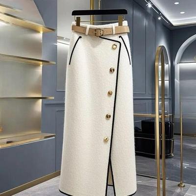 Spring Autumn Women Skirts Fashion Mujer A Line Elegant Simple Sweet Long Skirt