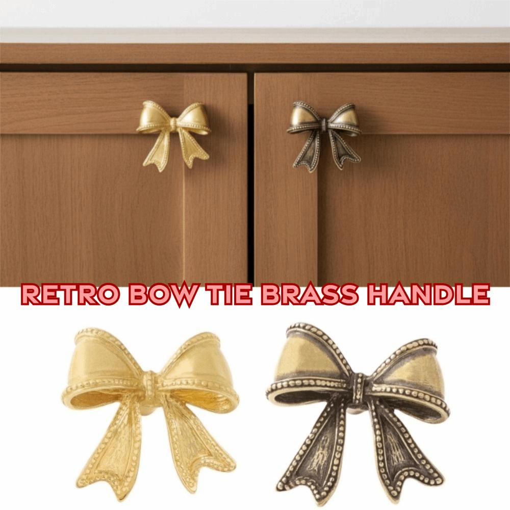 Vintage Cabinet Door Knobs Furniture Hardware Wardrobe Drawer Pulls Bow Tie Brass Handle  Window