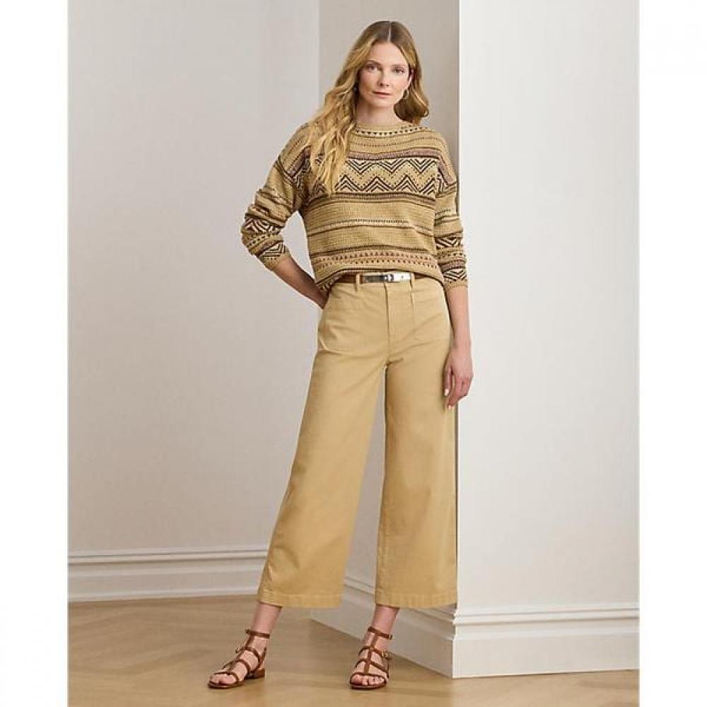 Lauren Ralph Lauren Stretch Chino Wide Leg Crop Pants Wmlrpntsbv20305270 0