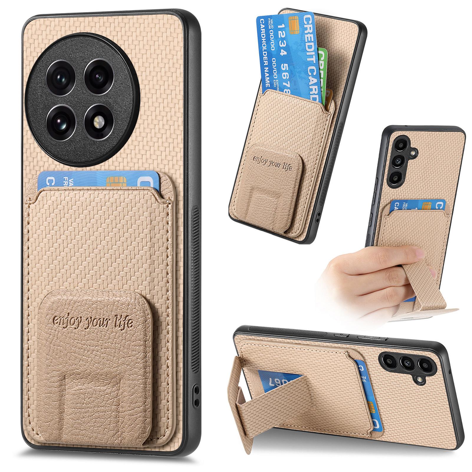 

Для OnePlus Ace 5 5G/Ace 5 Pro 5G/13R 5G Чохол Тримач для карток Текстура вуглецевого волокна Шкіряне покриття TPU Чохол для телефону D