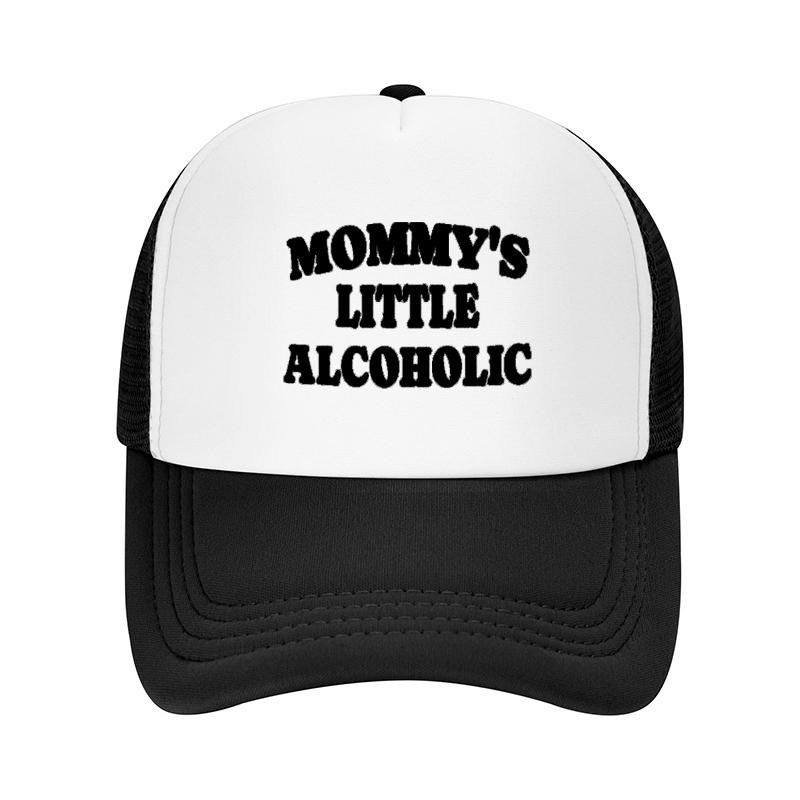 MOMMYs LITTLE ALCOHOLIC Baseball Cap Trucker Hat Breathable Bucket Style for Unisex Funny Drinking Gift Parties Camping