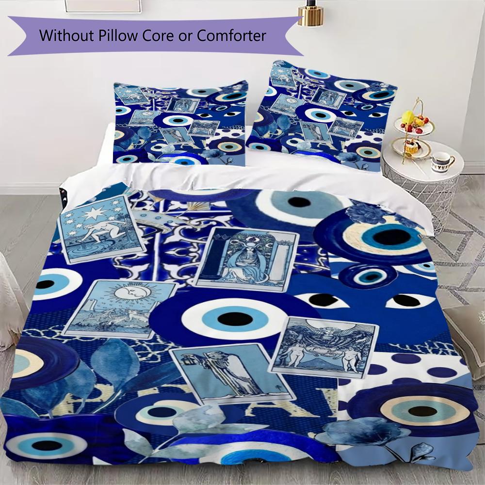 Evil Eye Pattern Bedding uilt Set uilt Cover Pillowcase Home Decoration Birthday Gift (1 * duvet cover + 2 * pillowcase  without core)165