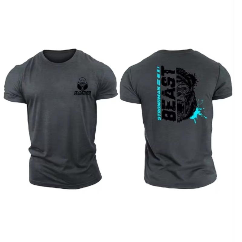 Printed Hercules Beast Blue - Fitness T-Shirt High Quality Casual Men New Short Sleeve Tops Muscle Man Tough Guy T-Shirt