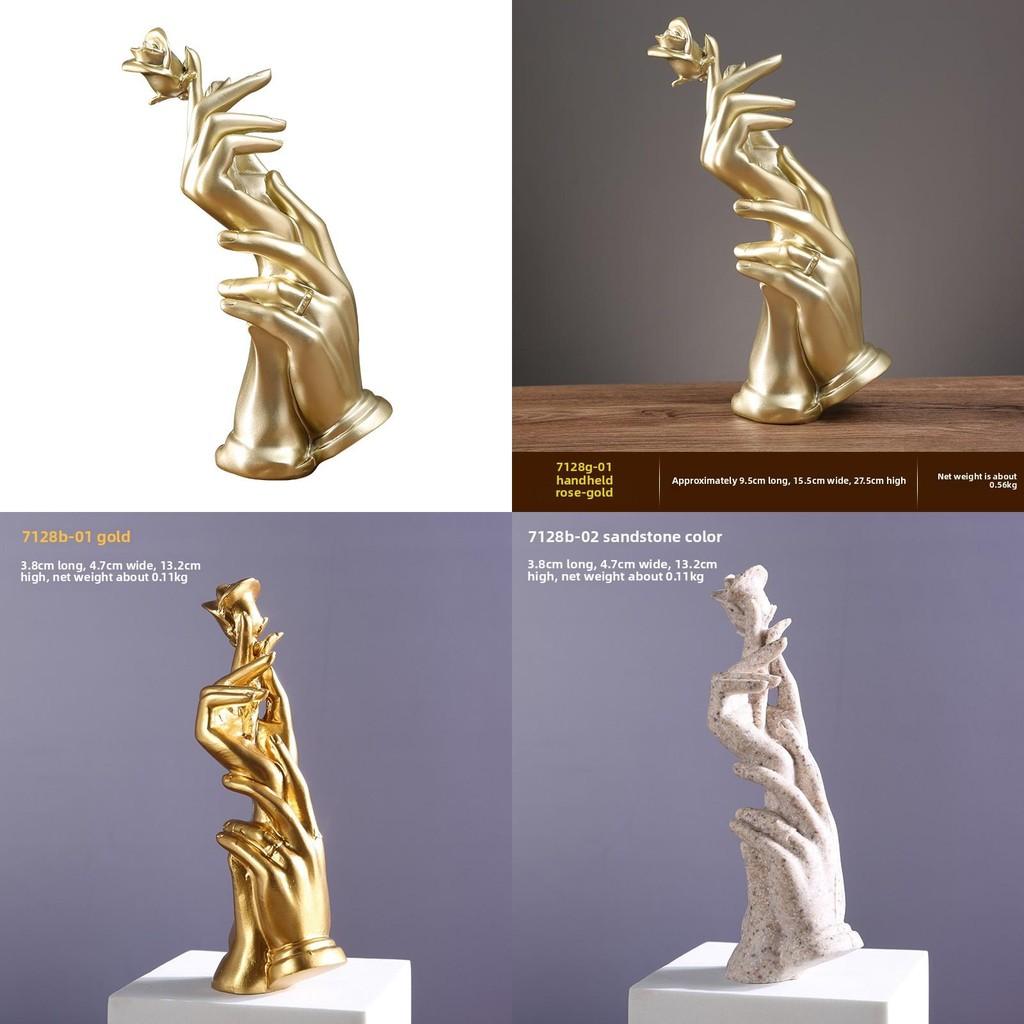 Resin Rose Handheld Ornament Contemporary Decor For Wine Cabinet Living Room