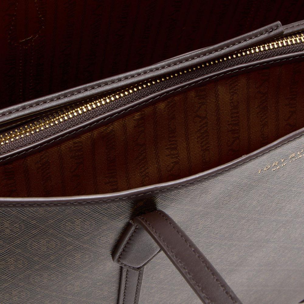 Tory Burch Perry Snap Fastening Detachable Zipper Small Bag Women Tote Bag Black Brown 174237-200