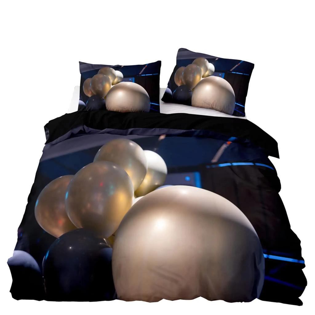 Watercolor Duvet Cover Hand Painted Style Floating Air Balloons Clouds Print Decorative Bedding Collection Blue Pink Coral Children