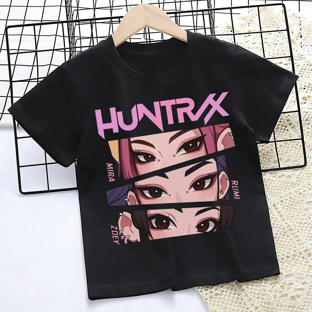 Happy Easter Bunny Girls Anime Kids T-Shirt, Unisex Easter Themed Graphic Tee, 100% Cotton Casual Short Sleeve Top for Children