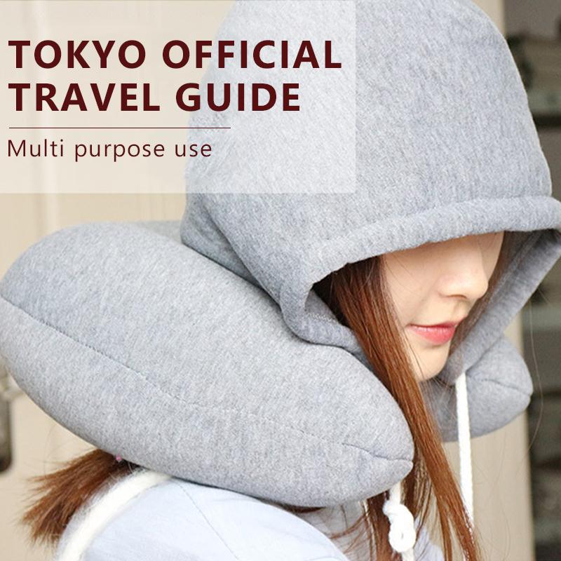 SEAMETAL U Shape Soft Car Neck Pillow with Hood Car Office Rest Neck Pillow Neck Cushion Auto Accessories