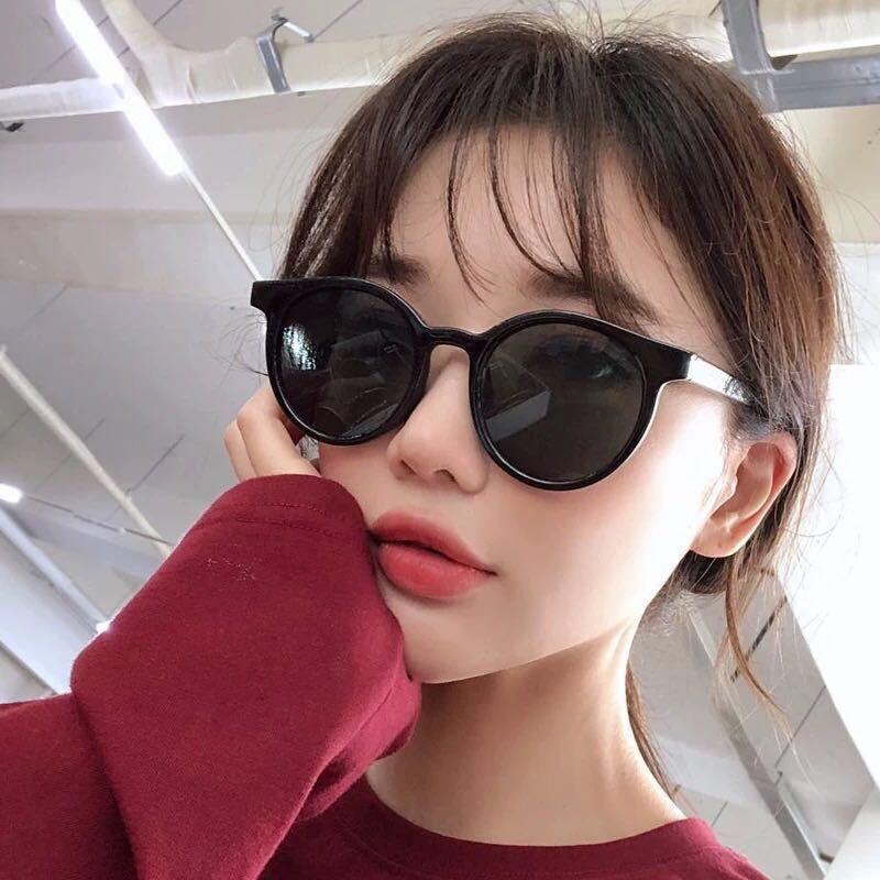 Sunglasses Female Korean Version Trendy Small Face Lin Xiaozhai Same Street Shot Retro Round Frame Sunglasses UV Protection