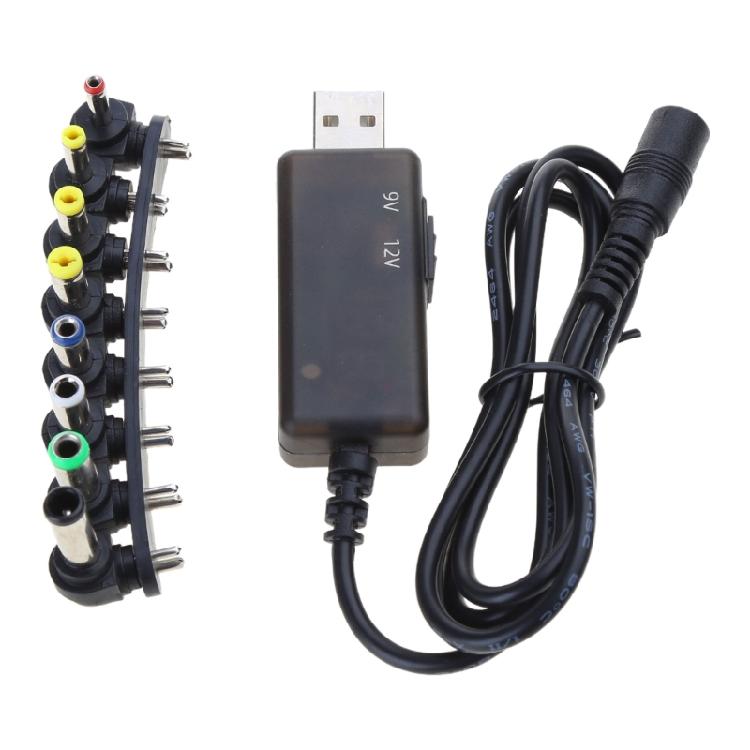 USB5V To DC9V 12V Converter Cable USB to DC9V 12V Charging Cable with 8 Adapters