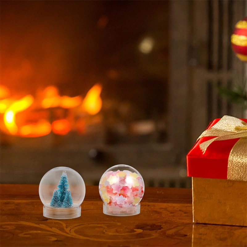FOMIYES 20 Pieces Transparent Snow Globes with Caps for Craft Plastic Sky Globes Screw-Off Making, Multi-Purpose