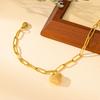 New Simple Non Tarnish 18k Gold Plated Stainless Steel Heart Bracelet Women Love Heart Bracelet Jewelry