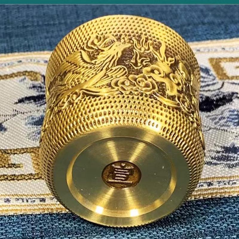 Brass Engraved Phoenix Mini Spirits Vodka Cup Liquor 50ml Retro Bronze Portable Personalized Tea Tumbler Glases Home Decorative