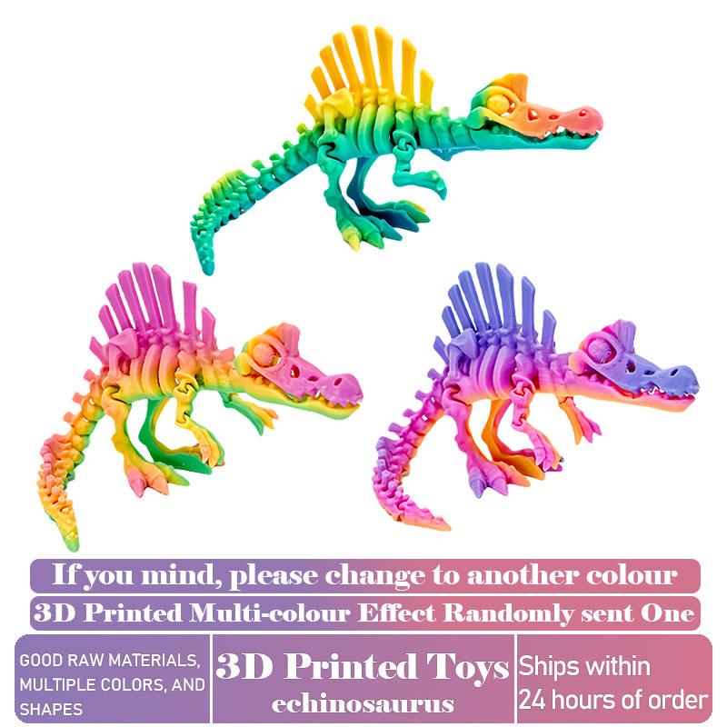 3D Printed Dinosaur Movable Echinosaurus Figurine Dragons Bone Model Desktop Craft Ornament Creative Novelty Gifts for Kids