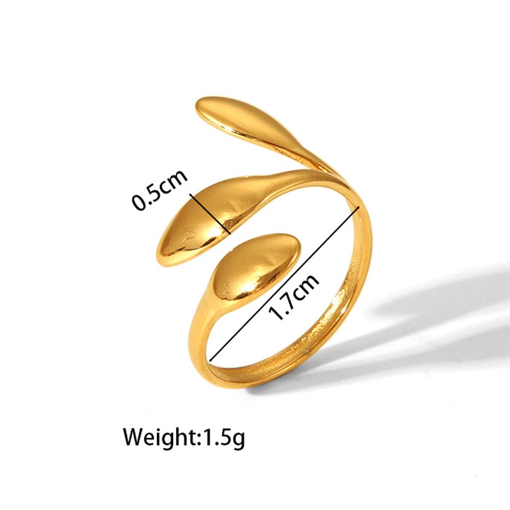 Yori New Stainless Steel Jewelry Minimalist Metal Golden 18 K PVD Plated Opening Ring for Women Waterproof Metal Jewelry