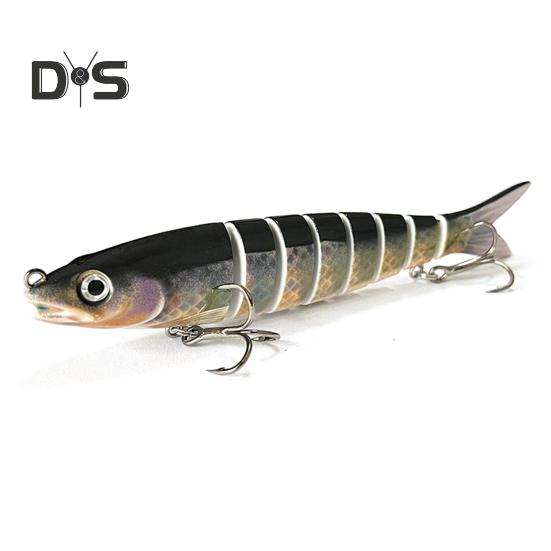 13.5CM/19G Multi-Jointed Fishing Lure with Hooks Slow Sinking 8-Section Swimbait Bionic Hard Artificial Bait Freshwater Saltwater Fishing Accessories