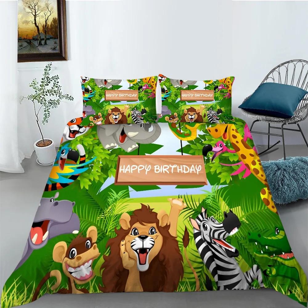 Chicken Animals King Queen Duvet Cover Lovely Cartoon Farm Chick Bedding Set Kids Girls Wildlife 2/3pcs Polyester Quilt Cover