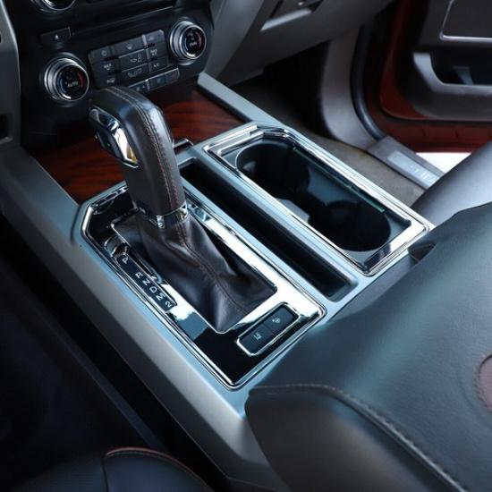 Central Gear Shift Frame Trim Decor Cover For 15-20 Ford F150 Chrome Accessories