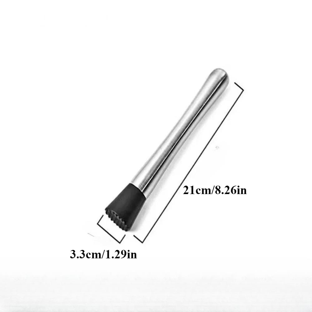 304 Stainless Steel Juice Rammer Ice Crusher Hammer Shaker Cup Beating Hand Lemon Tea Tool Cup Ice Masher Stick Cocktail Shaker