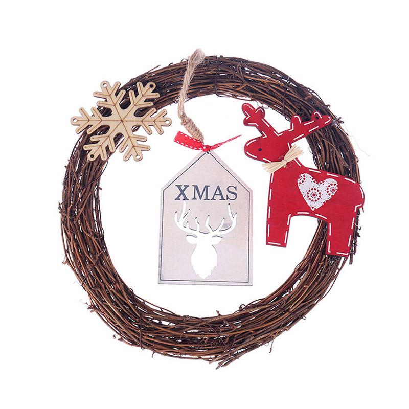 Wedding Decoration Wreath Natural Rattan Wreath Garland DIY Crafts Decor For Home Door Grand Tree Christmas Gift Party Ornament