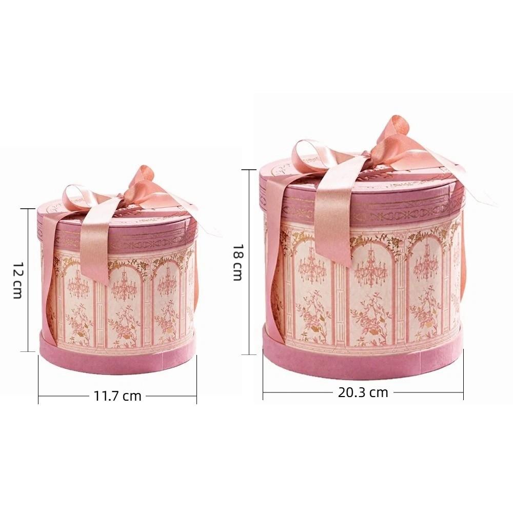 Luxury Paper Round Gift Box with Ribbon Decorative Box Packaging Box Wedding Favor Box Wedding