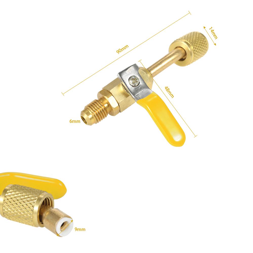 Refrigerant 1PC Color Coded R410A R134A Shut Valve for AC HVAC Refrigeration Charging Hoses