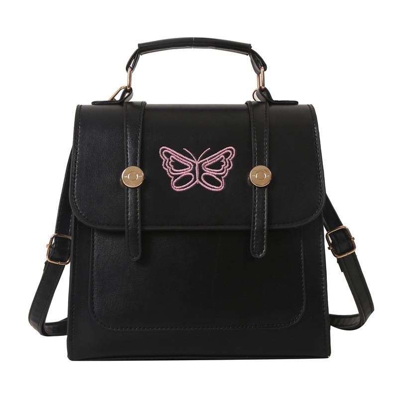 Chic Retro Black And White Pu Shoulder Backpack Ideal For Everyday Casual Use