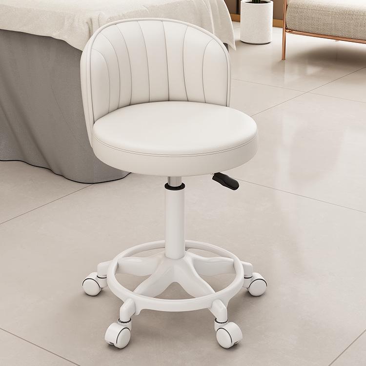 Beauty Rotating Stool with Backrest - Makeup/Barber/Dressing Table Chair with Casters