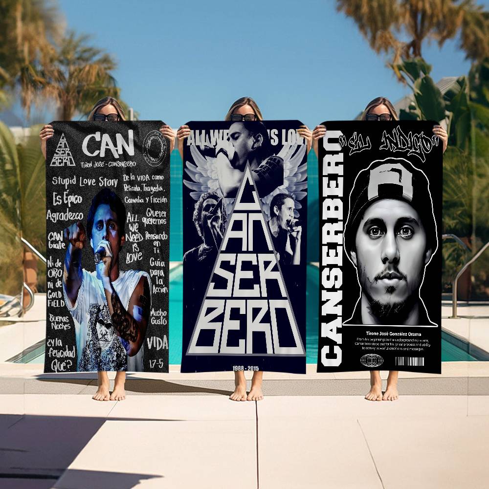 Canserbero Pop Music Singer Star Beach Towel Colorful Bath Towels for Girl Microfiber Quick Dry Sand Free Beach Yoga Spa