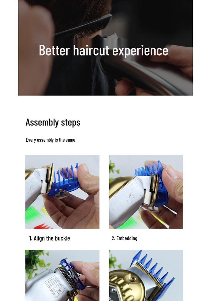 Colored Plastic Hair Clipper Comb Set - Trimmer Accessories for Salon Styling
