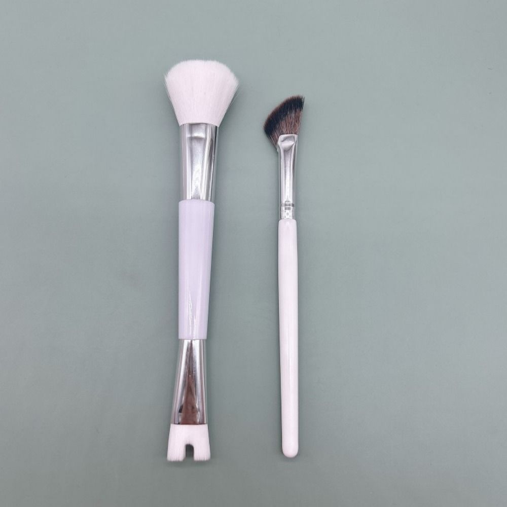 2Pcs 2-in-1 Nose Shadow Brush Portable Eyeshadow Powder Brush Professional Makeup Brush  Women