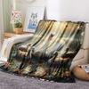 1 ks Flanelová deka s kresleným potiskem, Vysoce kvalitní, Pohodlná pro všechna roční období, Domácí dekorace, Teplo a pohodlí, Perfektní jako vánoční dárek k narozeninám
