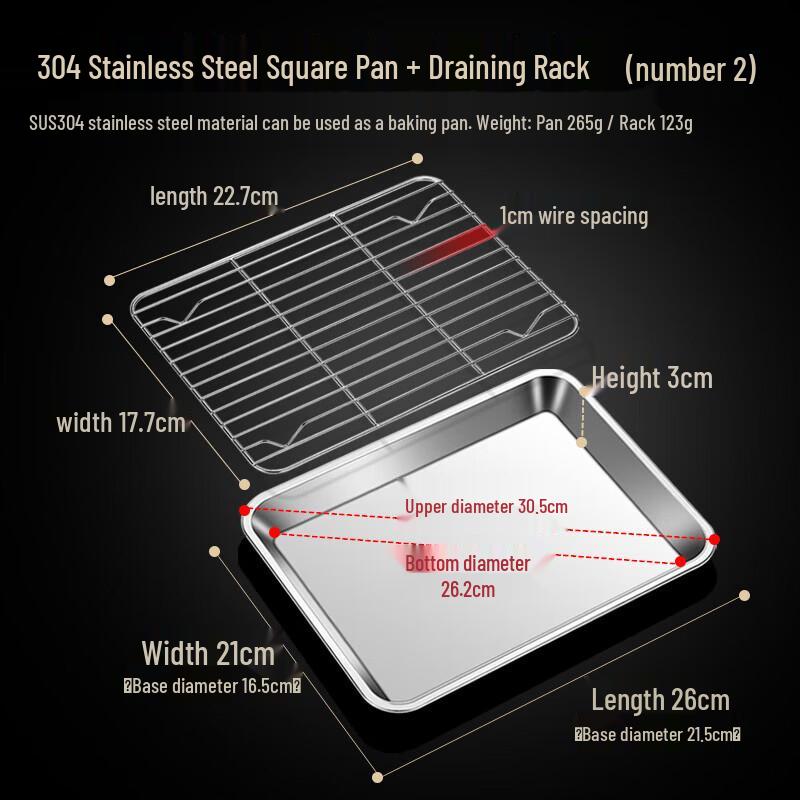 304 Stainless Steel Commercial Rectangular Pan