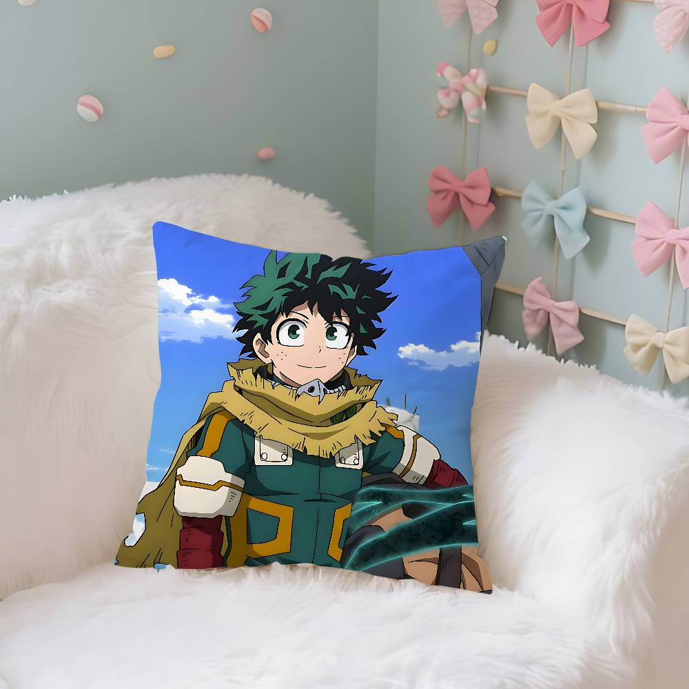 Anime Cute L-Izuku Midoriya Pillow Case Cushion Cover Soft Cute Throw Pillow Case For Car Sofa Pillowcase Polyester With Zipper