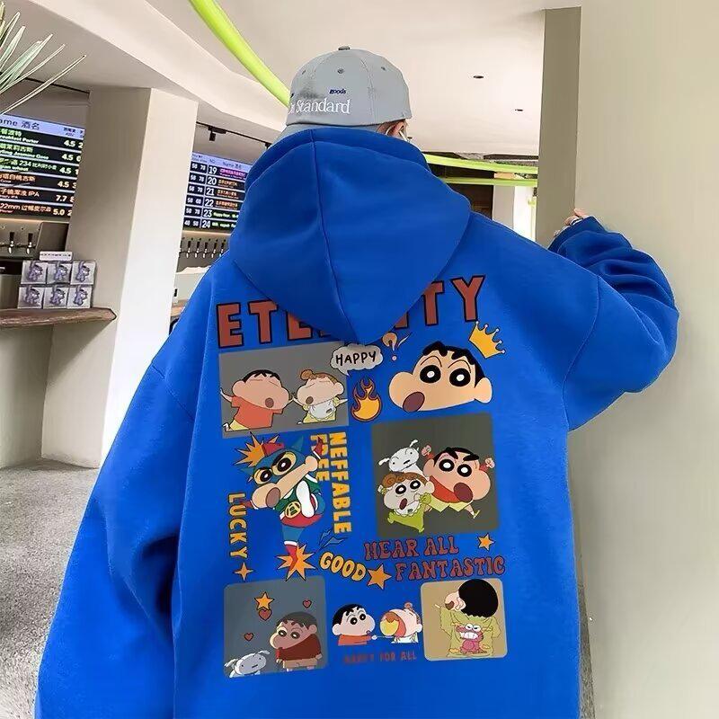 Men's 2024 New Hong Kong Style Trendy Loose Hooded Sweatshirt with Letter Print for Spring & Autumn.