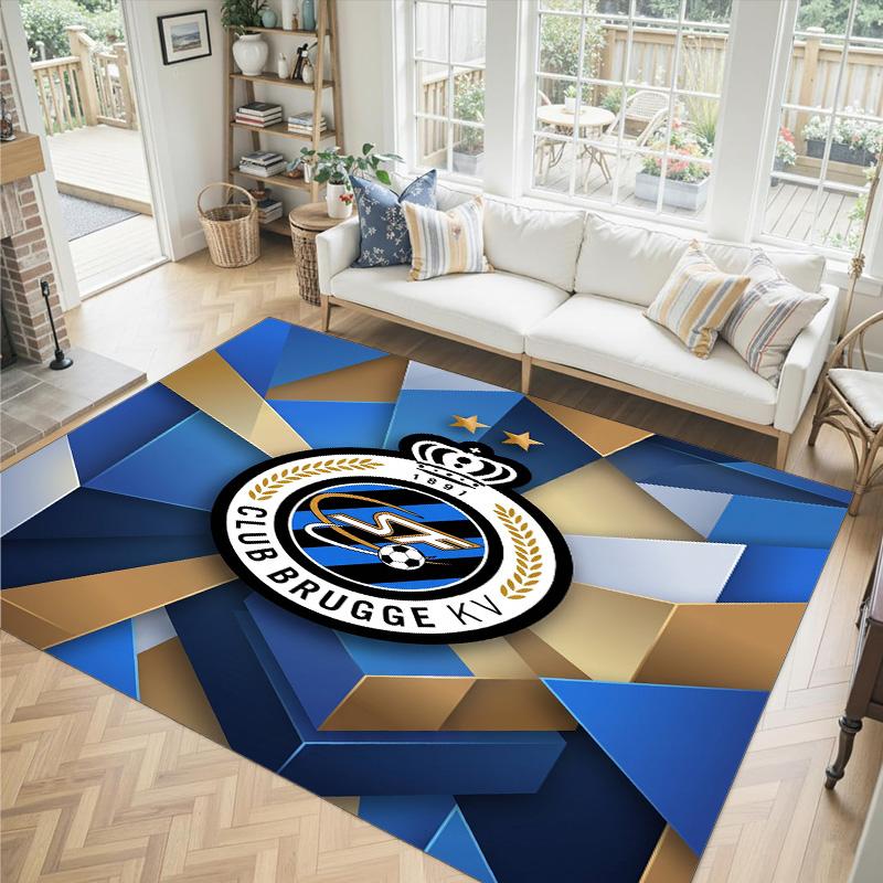 Club Brugge FC Design Tappeto in Velluto di Cristallo Accogliente Non?Tappeto Stampato Antiscivolo per Camera da Letto Soggiorno Ingresso