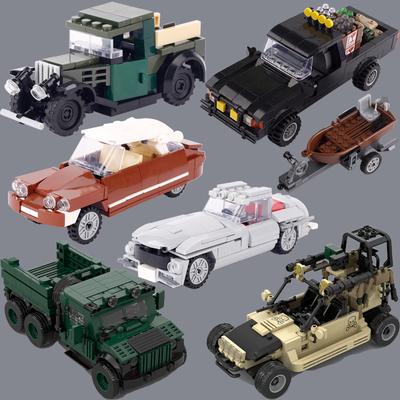 MOC City Street Scene Truck Car Building Blocks Military Army Soldier Figures Ship Jeep Vehicle Weapon Model Bricks Toy Boy Gift