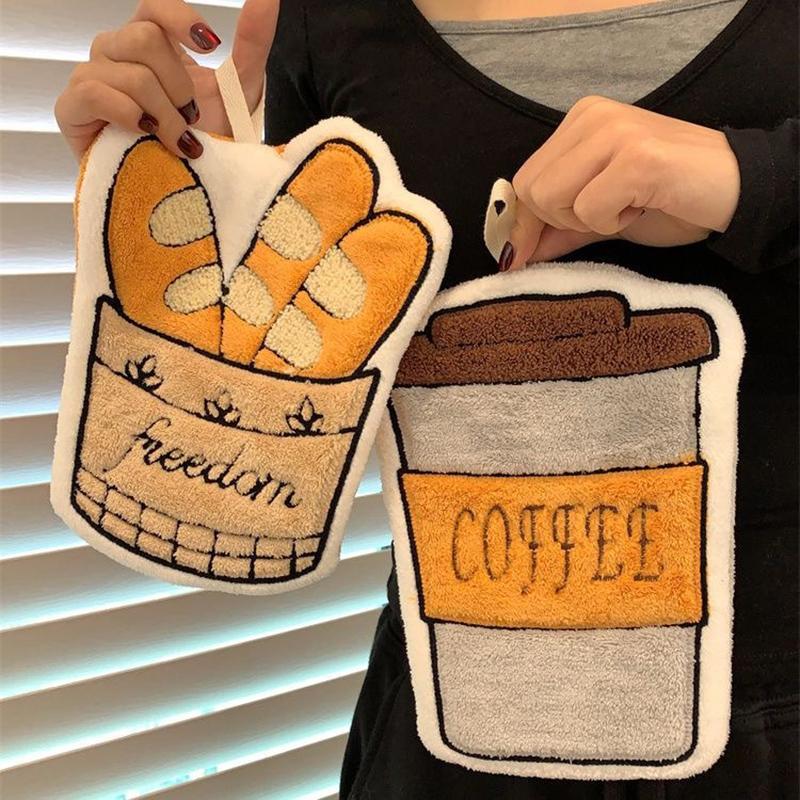 Hand Towel Absorbent Hand Cloth Hand Towel For Kitchen Bathroom Hand Cloth Cartoon Hand Towels Convenient Hanging Towel For Hand