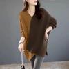 ZANZEA Damer Casual Langermet Uregelmessig Kant Patchwork T-skjorte