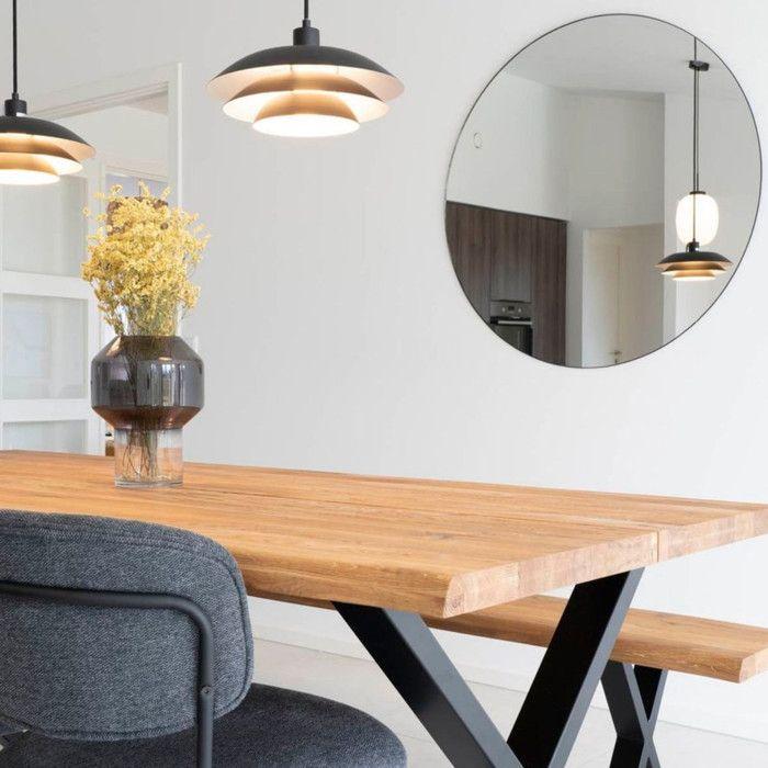 Madrid Miroir Ø80 cm, noir.