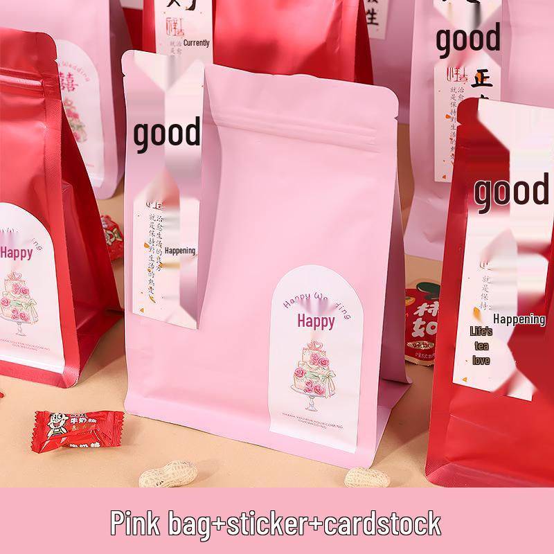 Self-Sealing Candy Bags for Weddings & Engagements with Matching Stickers & Cardstock