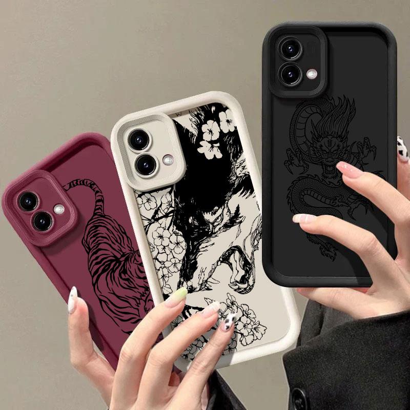 Fashion Fox Dragon Tiger Phone Case for Motorola Moto Edge 40 NEO 50 60 Fusion G05 G14 G24 G32 G35 G52 G53 G60 G75 G84 G85 Cover